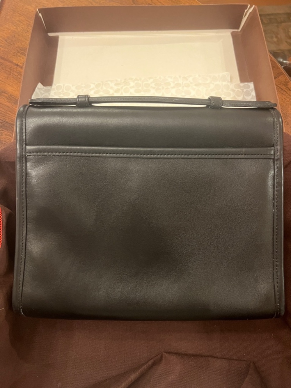 *Never Used* Vintage Coach Court Bag - Black Leather - 9870 - Picture 5 of 14